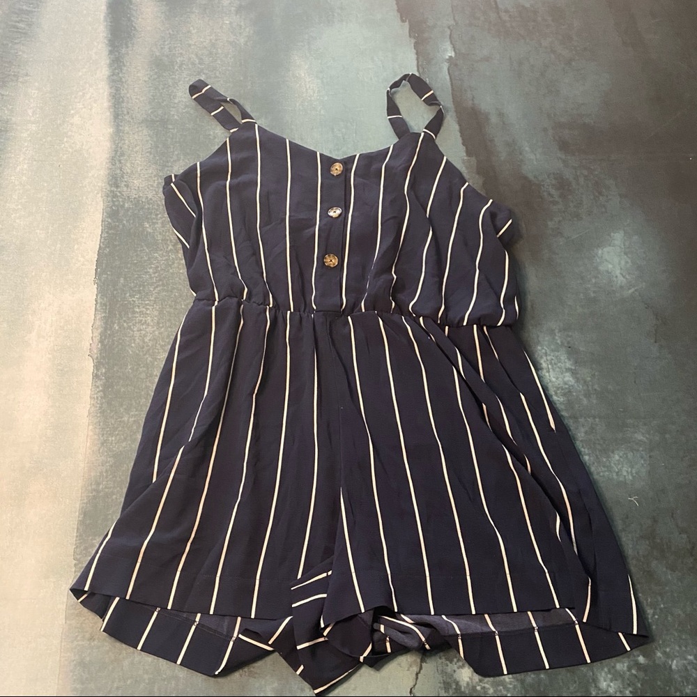 Blue & White Striped Romper ☺️